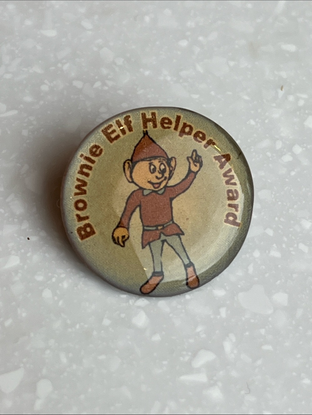 Brownie Elf Helper Award Pin Girl Scouts Vintage Badge Tie Tack Brooch